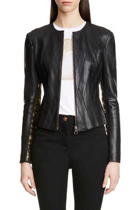 Versace leather jackets women